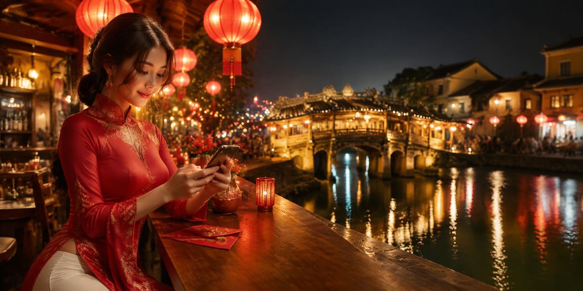 Không khí lễ hội Hội An với phong bao đỏ – biểu tượng ưu đãi và may mắn dịp Tết tại thethao